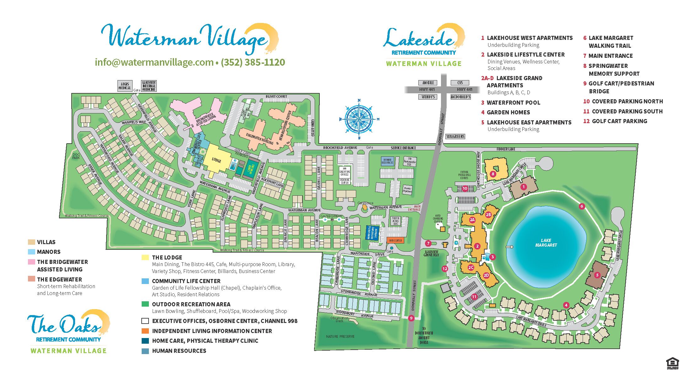 Contact Us - Waterman Village Mount Dora Florida.